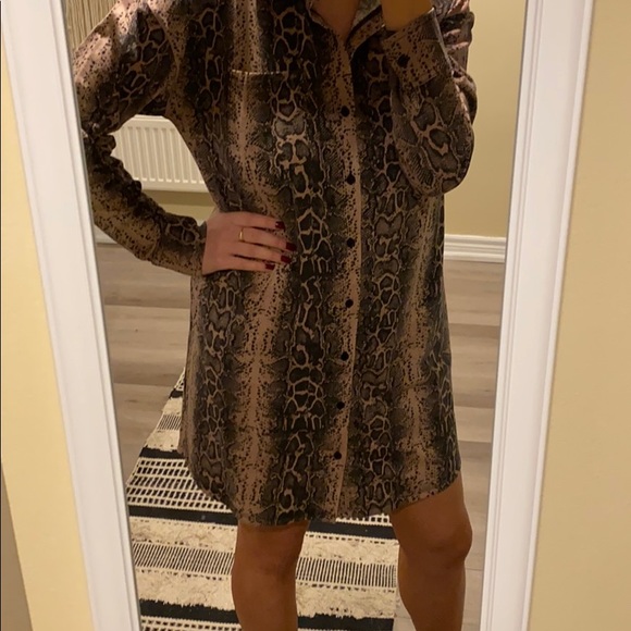 MISGUIDED snake print shirt dress - Picture 4 of 5